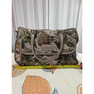 Vintage Lucas Floral Tapestry Travel Bag Weekender Duffle